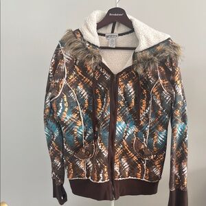 Self Esteem Multicolor Patterned Bomber Jacket